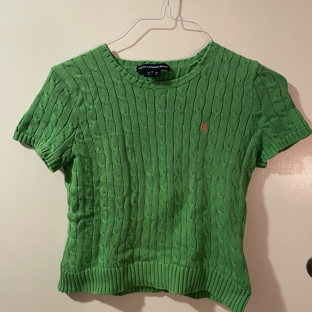 Ralph Lauren Vibrant Green Cable Knit Sweater
